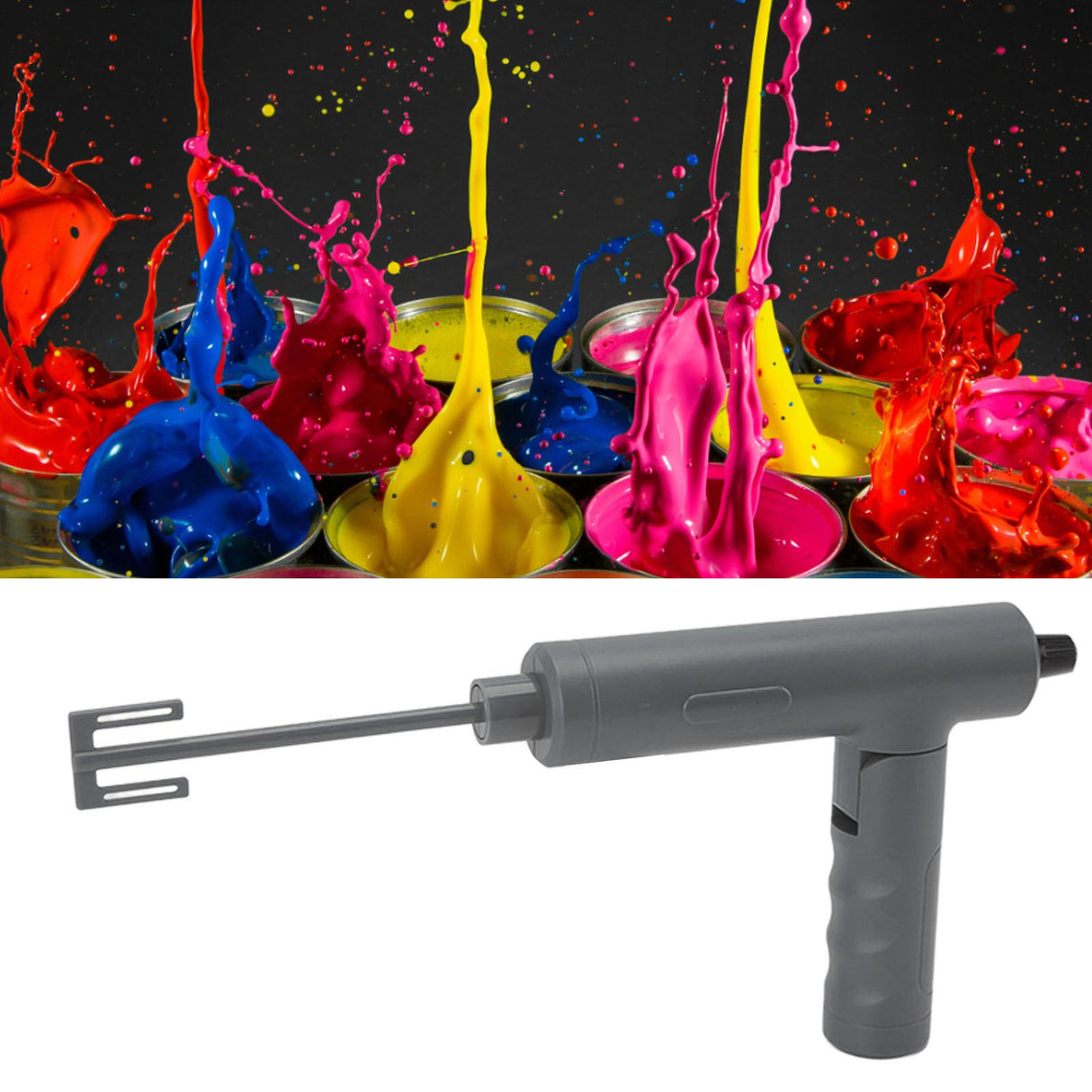 Handheld Electric Epoxy Resin Mixer Foldable Electric Epoxy Resin Stirrer for Mixing Paint Ceramics Glaze Pigment Gray