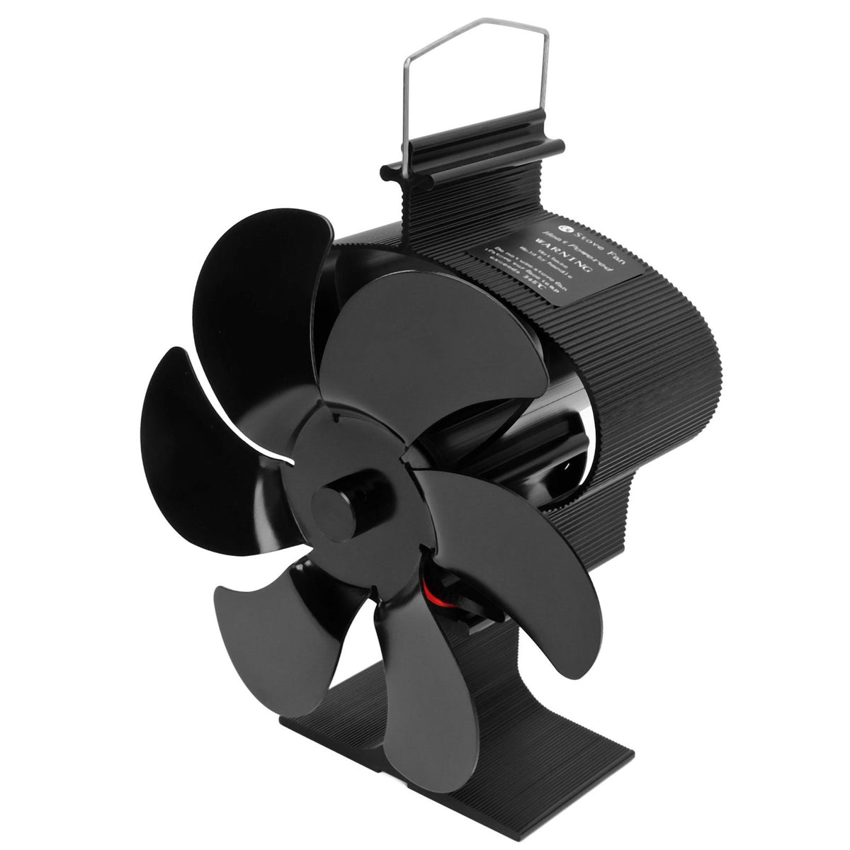 6 Blades Heat Powered Fireplace Fan Self Starting Eco Friendly Wood Stove Fan LT380 Black 152mm Diameter