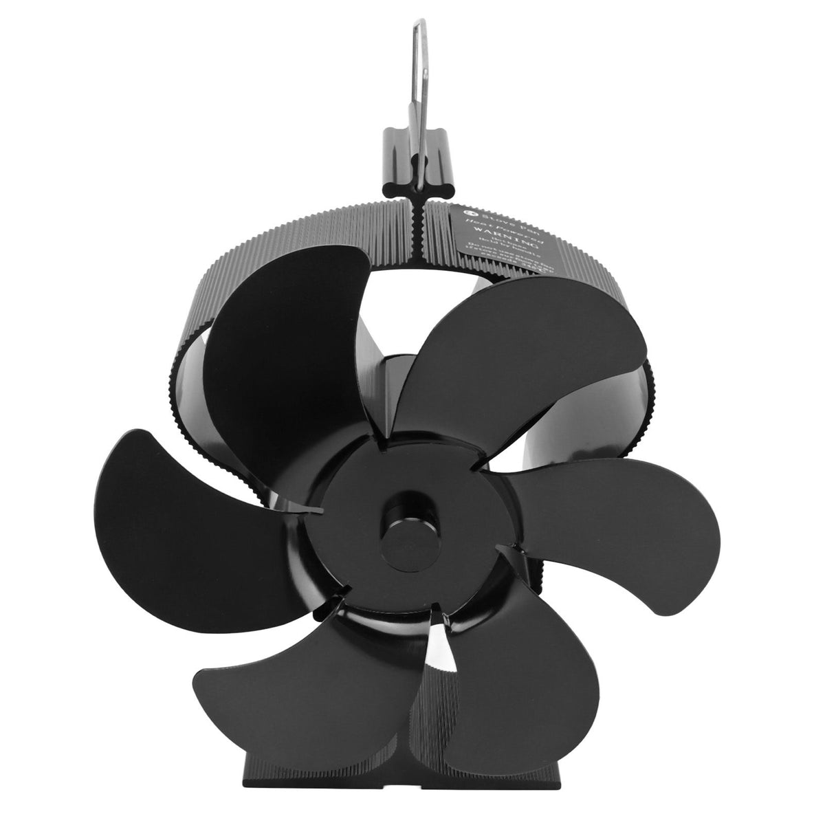 6 Blades Heat Powered Fireplace Fan Self Starting Eco Friendly Wood Stove Fan LT380 Black 152mm Diameter