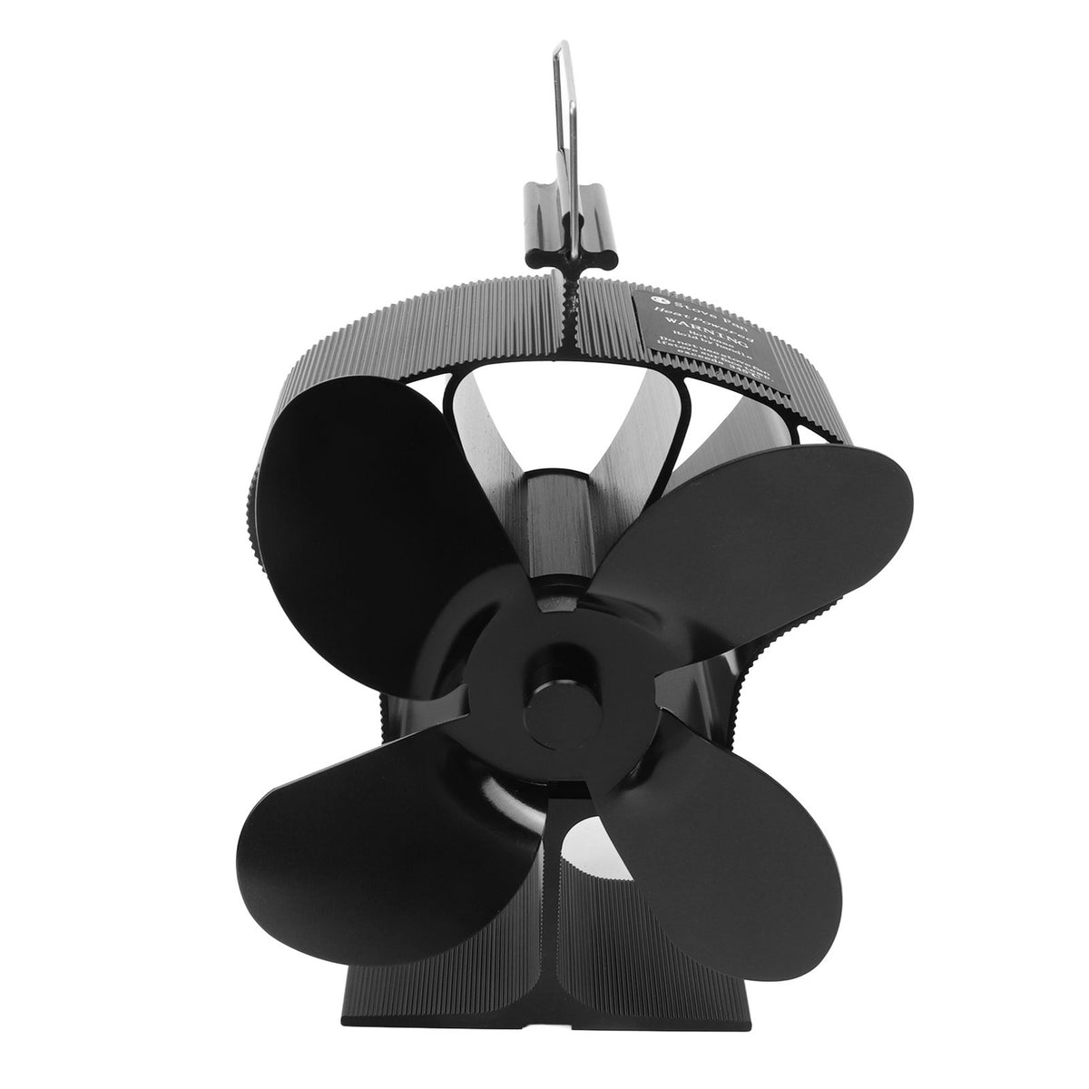 4 Blades Heat Powered Stove Fan High Temperature Resistance Self Starting Fireplace Fan Black Diameter 152mm LT381 Crown Style