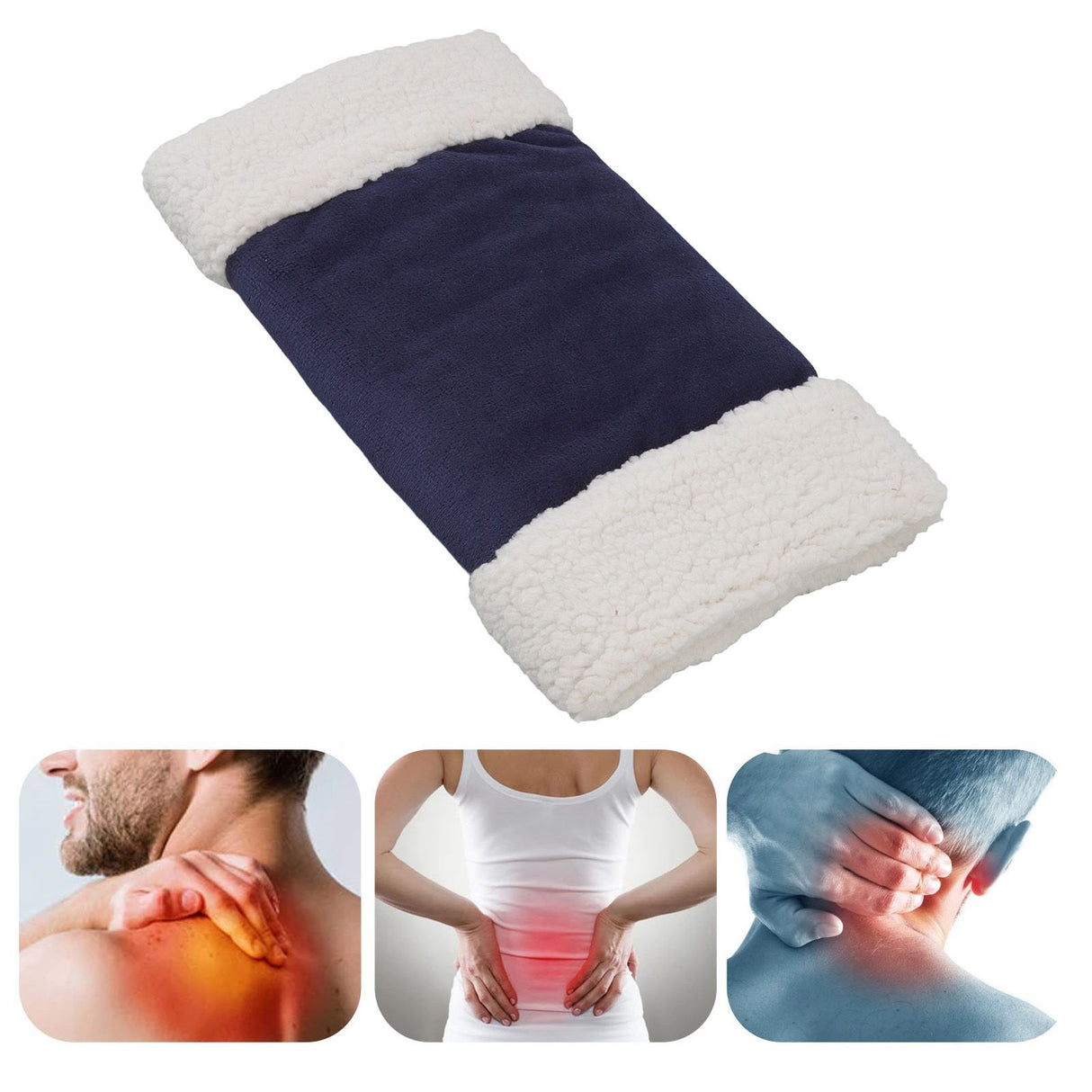 Portable Heated Hand Muff Plush Thickened Heated Hand Warmer Pouch USB Rechargeable Electric Heater for Autumn Winter Warm 10W 5V Dark Blue