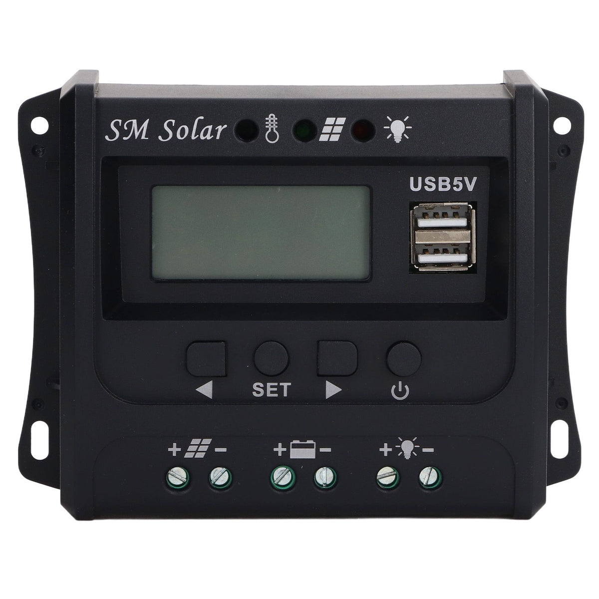 Solar Panel Controller 3 Stage PWM Charging Intelligent Microcontroller ABS Aluminum Plate 12V 24V Solar Charge Controller SEC10(10A)