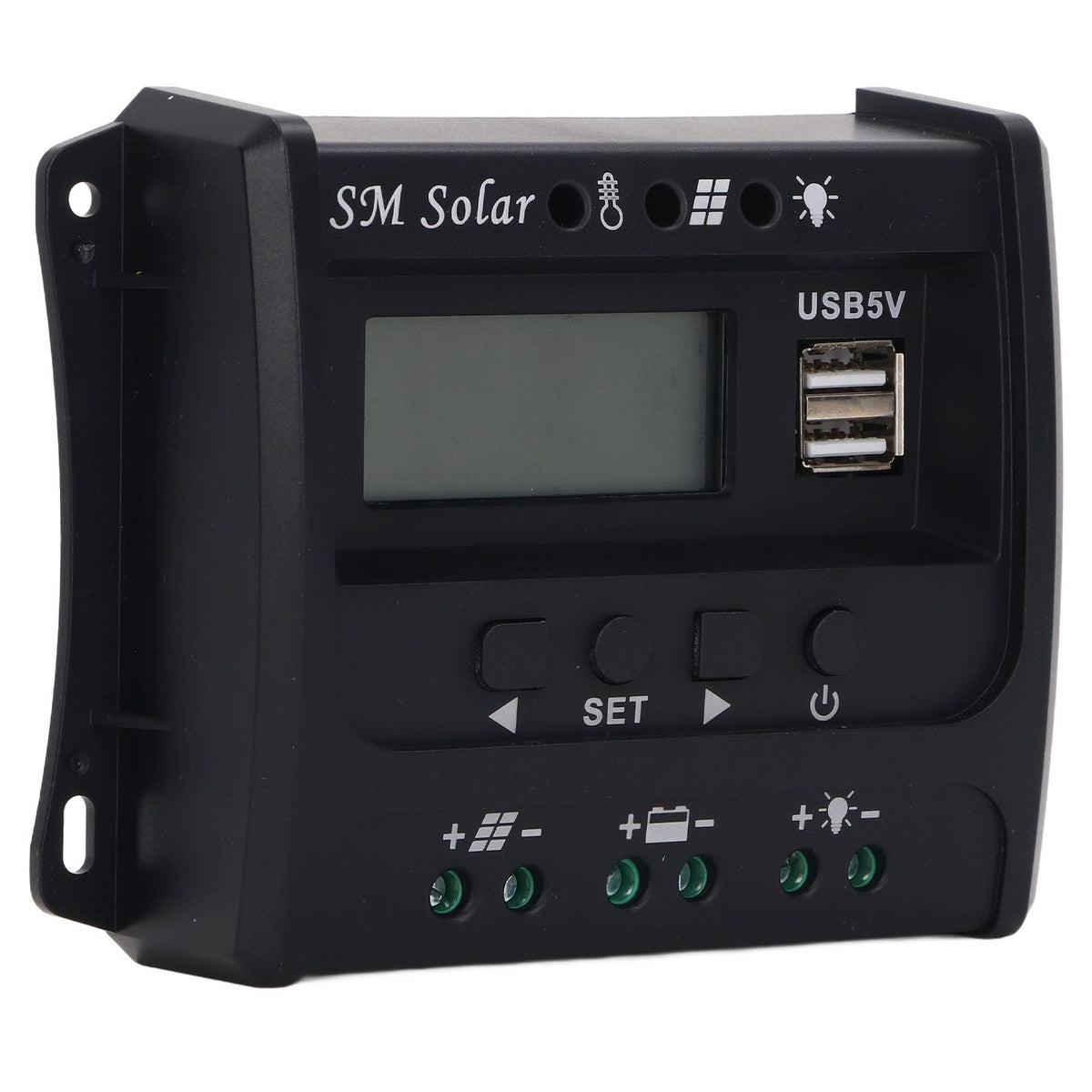 Solar Panel Controller 3 Stage PWM Charging Intelligent Microcontroller ABS Aluminum Plate 12V 24V Solar Charge Controller SEC10(10A)