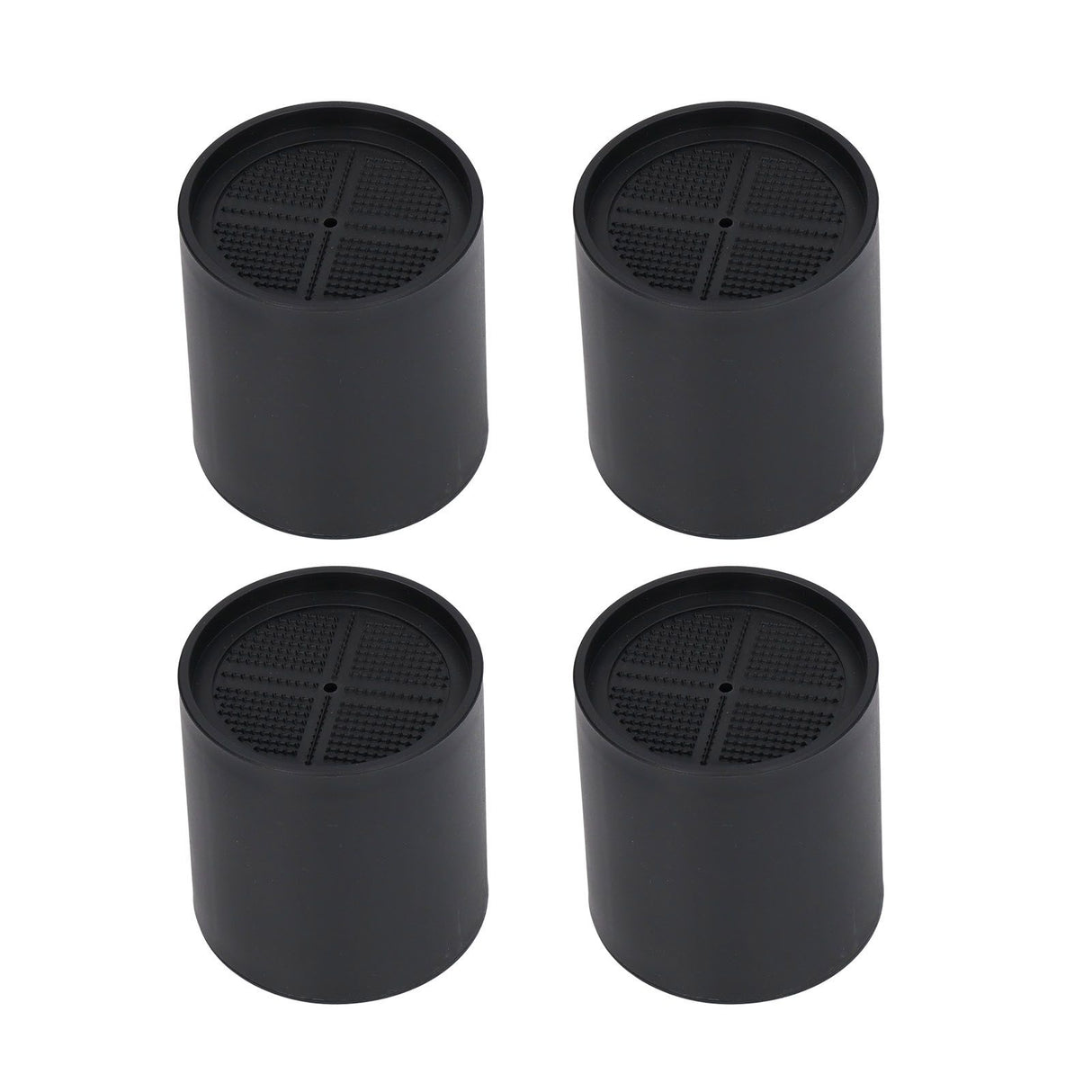 6PCS Furniture Leg Extender Plastic Round 4in Rise Black Furniture Risers for Home Office Sofa