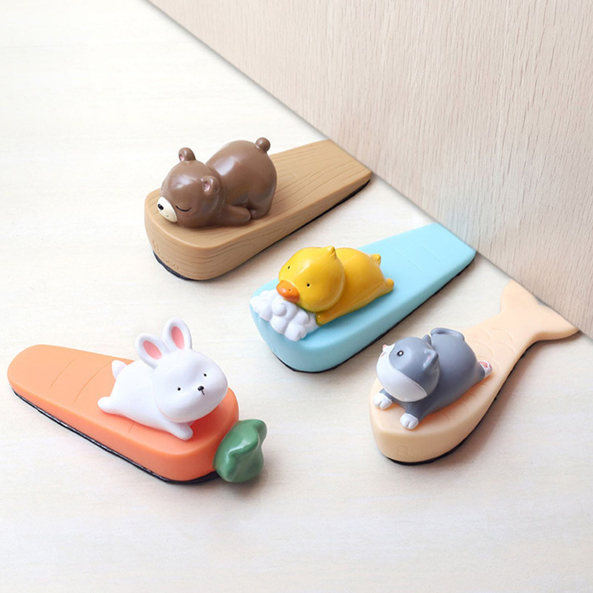 Cute Animal Door Stop Collision Prevention Windproof Prevent Slipping Funny Decorative Wedge Door Stopper Little Bear