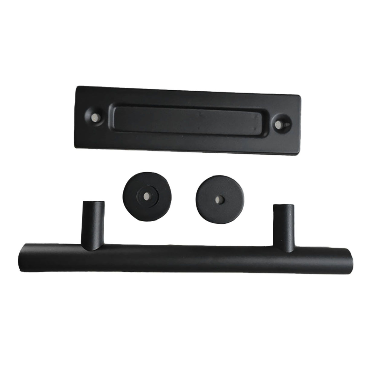 Sliding Barn Door Handle Carbon Steel 4.8mm Thick Double Sided Barn Door Push Pull Handle Black Round Handle