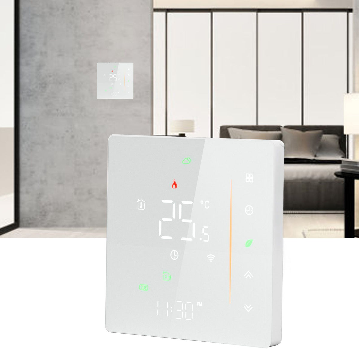 Smart Thermostat WiFi Programmable Phone App Control Water Floor Heating Temperature Controller for Tuya AC 95‑240V White