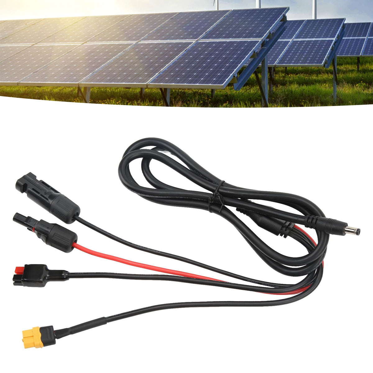 1 to 4 Solar Panel Plug to DC 5.5x2.1mm Adapter Extension Power Cable Solar Panel Charger Connecting Cable