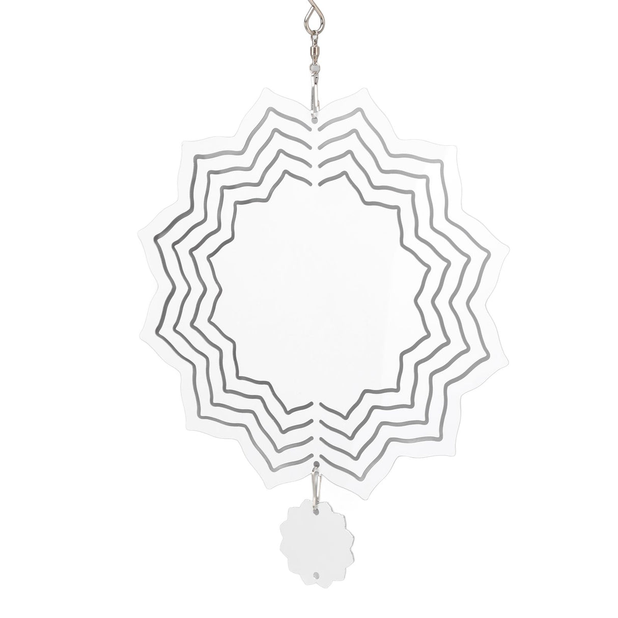 Wind Chime White Simple Delicate Decorative Weather Resistance Ornament for Lamp Tree Wall Lotus Pattern