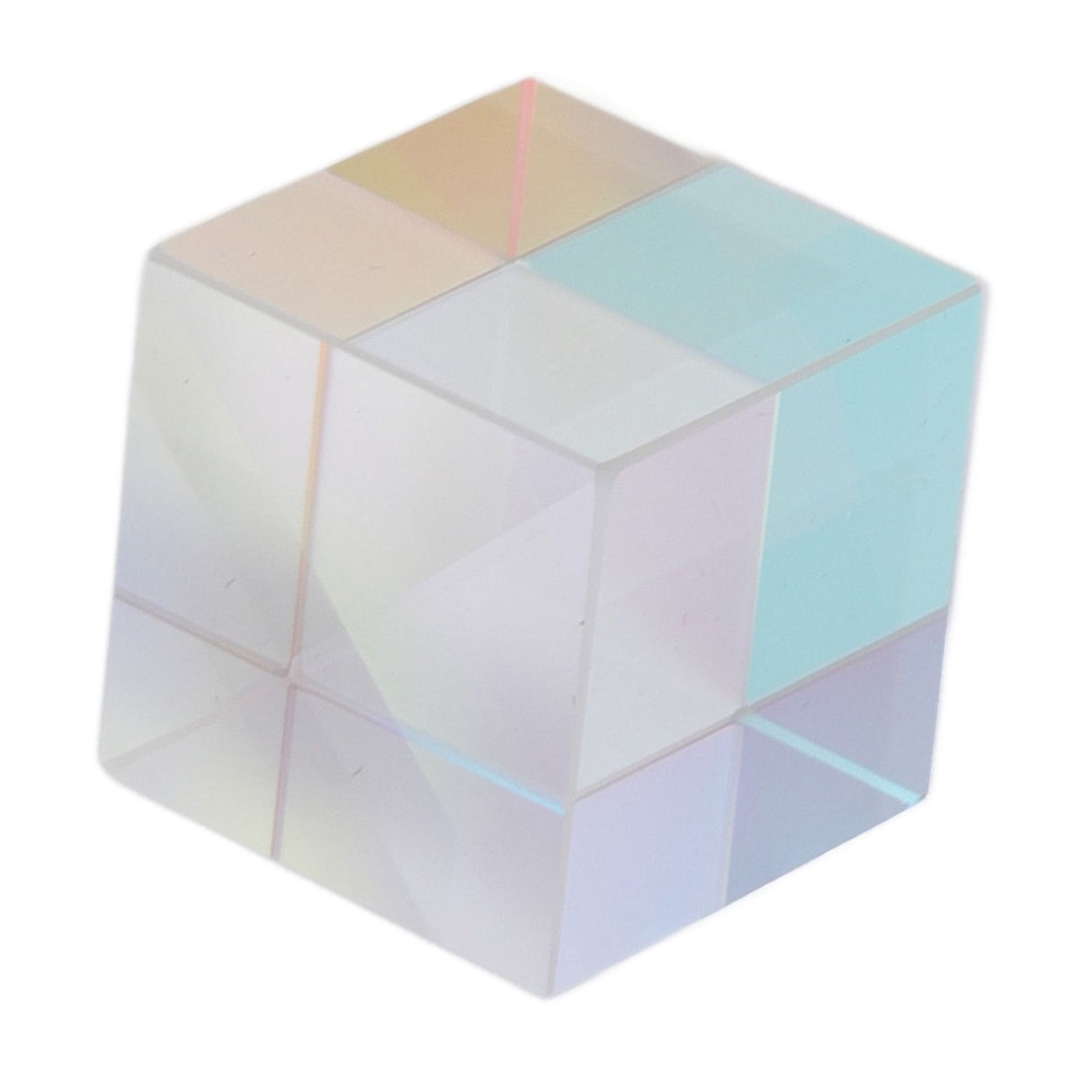Prism Cube Optical Glass RGB Dispersion Color Cube Sun Catcher X Cube Prism Birthday Gift 20x20x20mm/0.8x0.8x0.8in