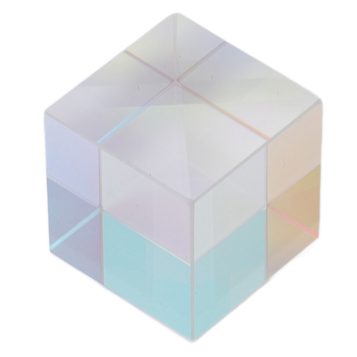 Prism Cube Optical Glass RGB Dispersion Color Cube Sun Catcher X Cube Prism Birthday Gift 20x20x20mm/0.8x0.8x0.8in