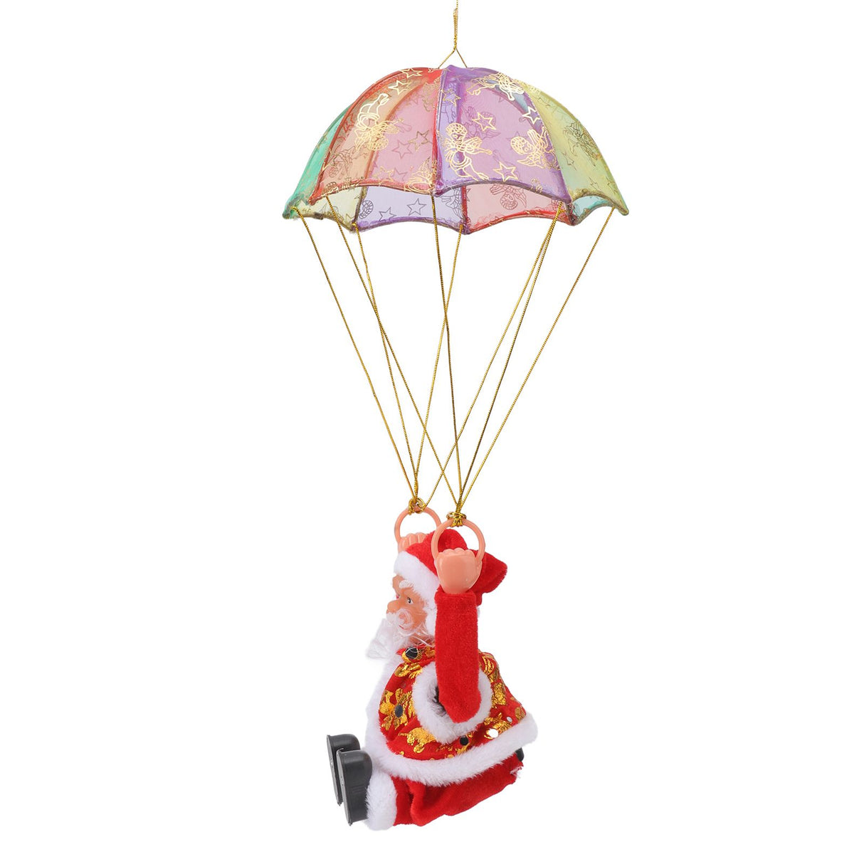 Parachute Christmas Ornaments Lovely Shape Safe Eco Friendly Fleece PC Christmas Hanging Ornament Parachute for Kids Somersault