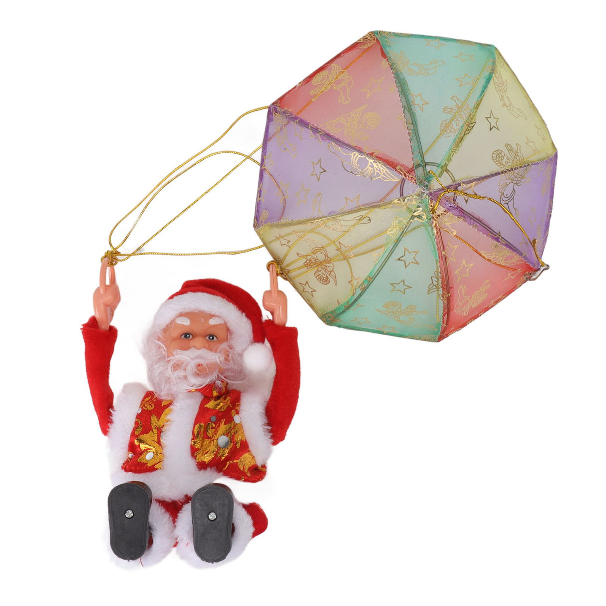 Parachute Christmas Ornaments Lovely Shape Safe Eco Friendly Fleece PC Christmas Hanging Ornament Parachute for Kids Somersault
