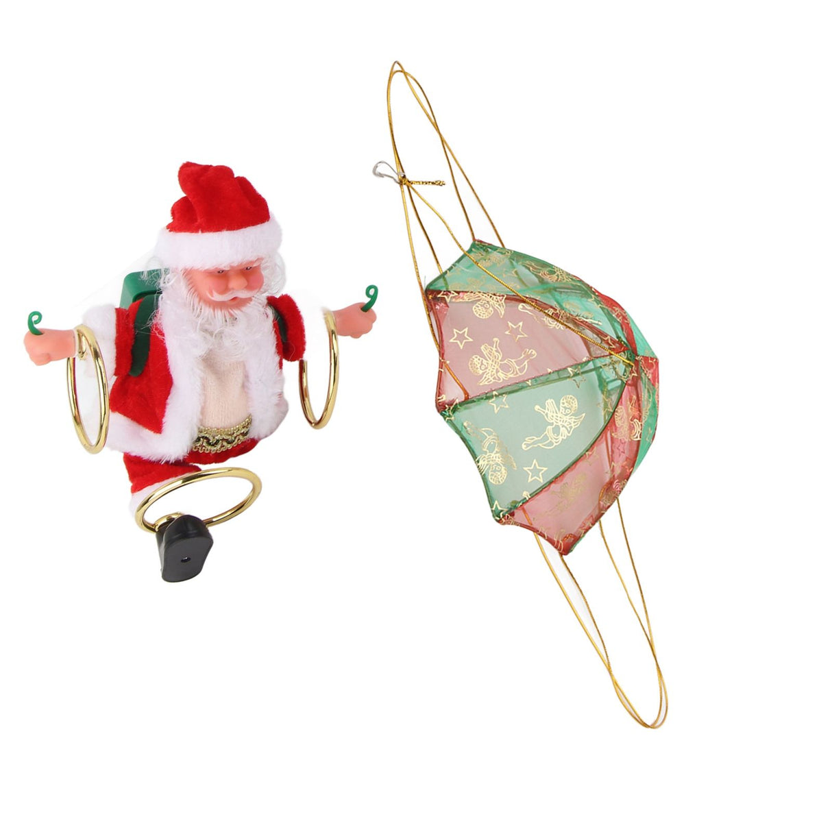 Parachute Christmas Ornaments Lovely Shape Safe Eco Friendly Fleece PC Christmas Hanging Ornament Parachute for Kids Circling