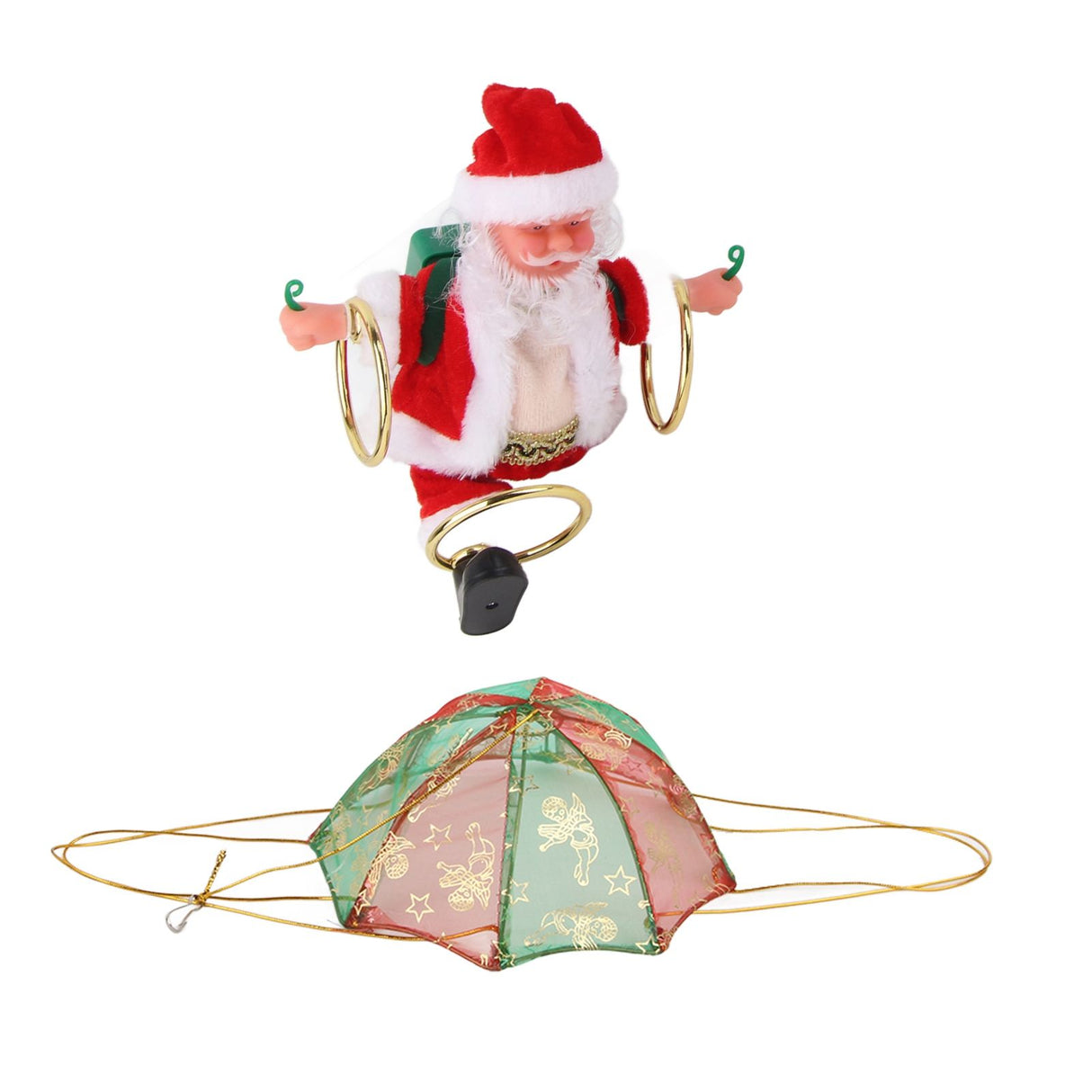 Parachute Christmas Ornaments Lovely Shape Safe Eco Friendly Fleece PC Christmas Hanging Ornament Parachute for Kids Circling