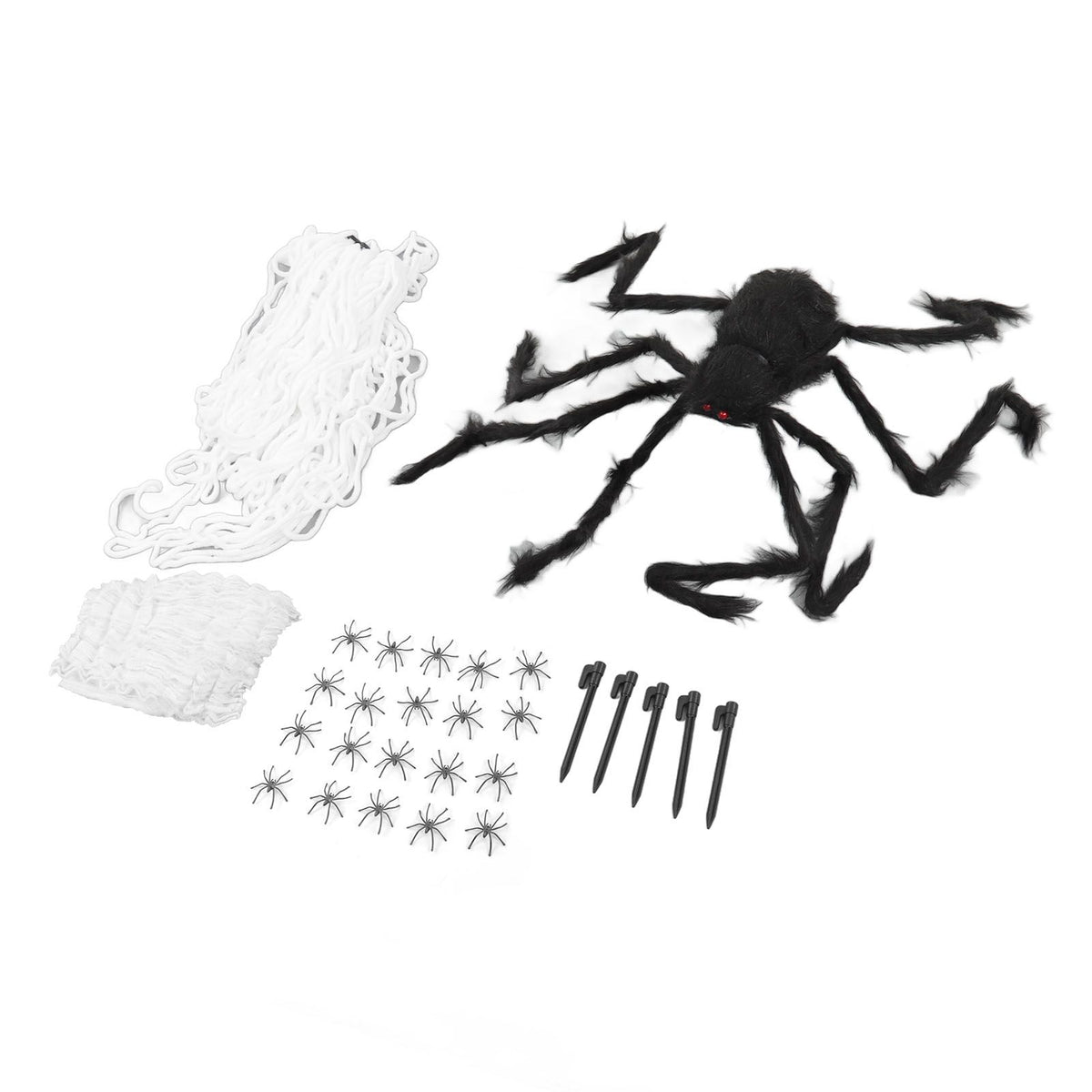 Cobweb and Spider Terror Decoration Soft with 40g Cotton White and Black Spider Cobweb Props for Halloween