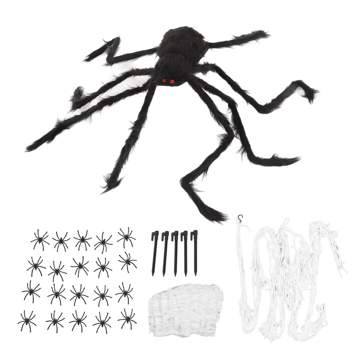 Cobweb and Spider Terror Decoration Soft with 40g Cotton White and Black Spider Cobweb Props for Halloween
