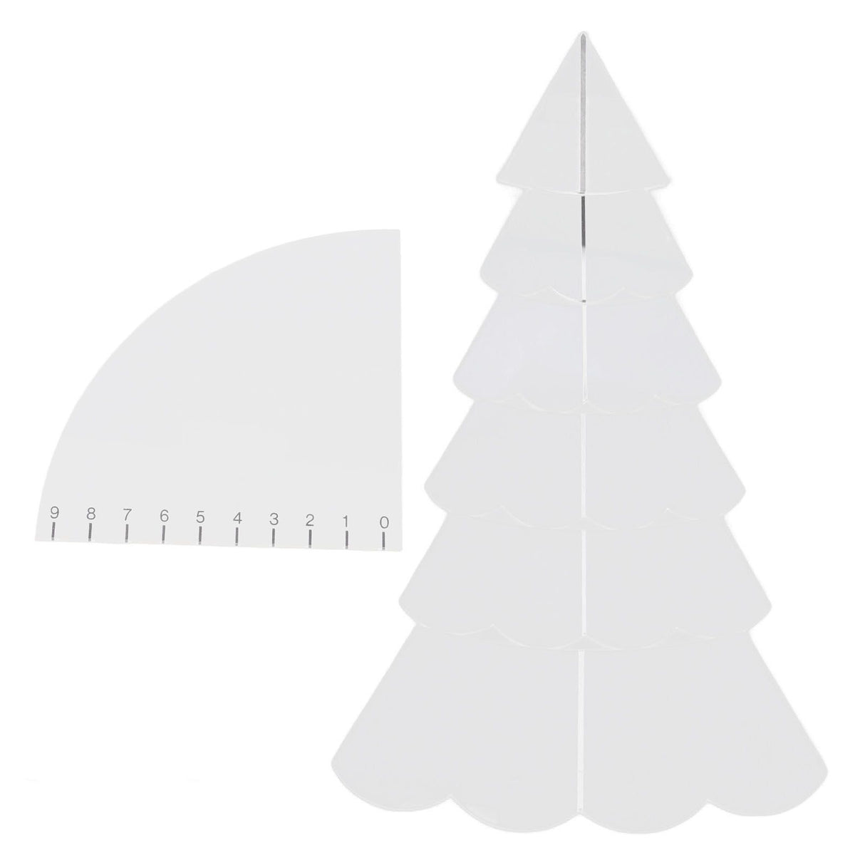 Handmade Christmas Tree Quilting Set Transparent Acrylic DIY Sewing Pattern Template Ruler Tool Set for Bowl Mats Making S
