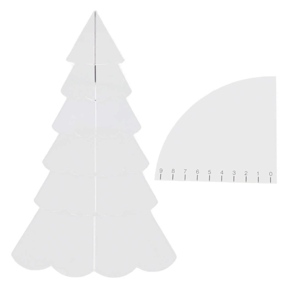 Handmade Christmas Tree Quilting Set Transparent Acrylic DIY Sewing Pattern Template Ruler Tool Set for Bowl Mats Making S