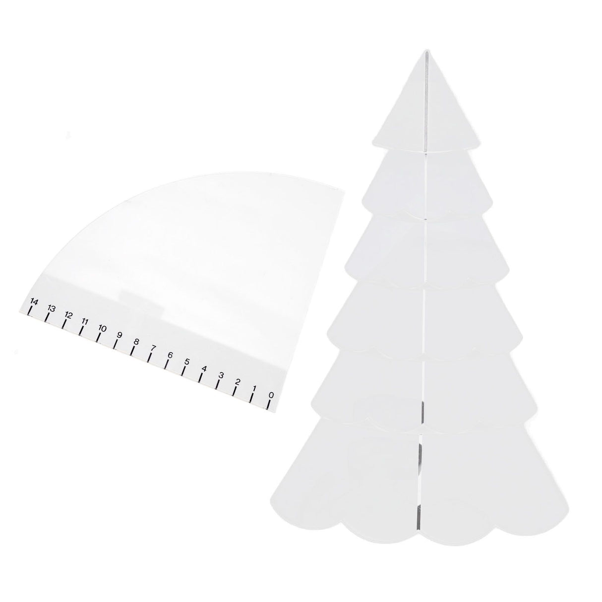 Handmade Christmas Tree Quilting Set Transparent Acrylic DIY Sewing Pattern Template Ruler Tool Set for Bowl Mats Making M