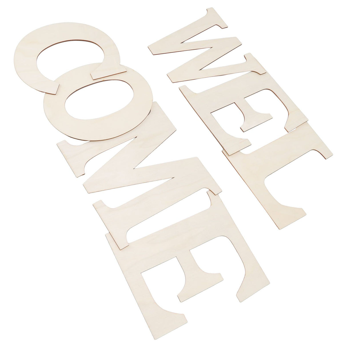 7PCS Welcome Sign Plywood 2mm Thickness Unpainted Welcome Decorative Letters for Wedding Party