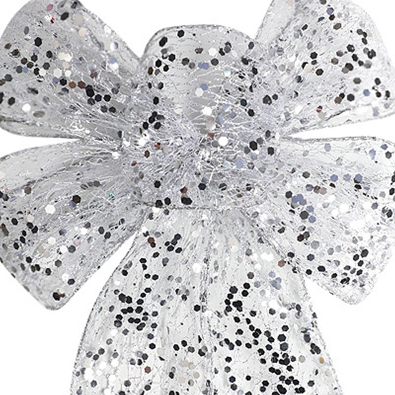 1pcs Christmas Decorative Bows Imitation Hemp Hand Crafted Ribbon Christmas Bow Knot Ornament for Christmas Party Home