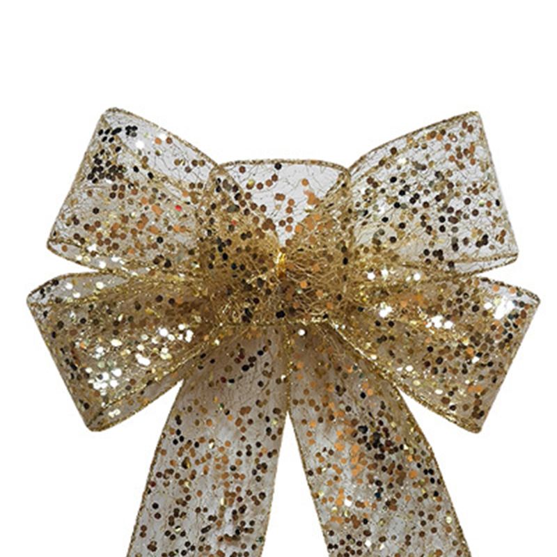 1pcs Christmas Decorative Bows Imitation Hemp Hand Crafted Ribbon Christmas Bow Knot Ornament for Christmas Party Home