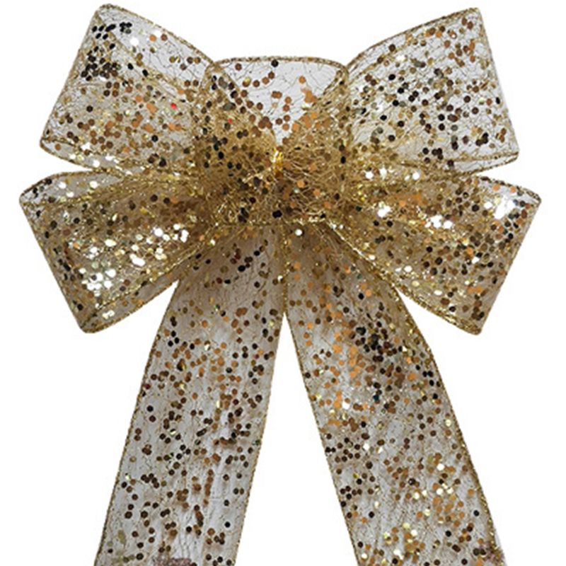 1pcs Christmas Decorative Bows Imitation Hemp Hand Crafted Ribbon Christmas Bow Knot Ornament for Christmas Party Home