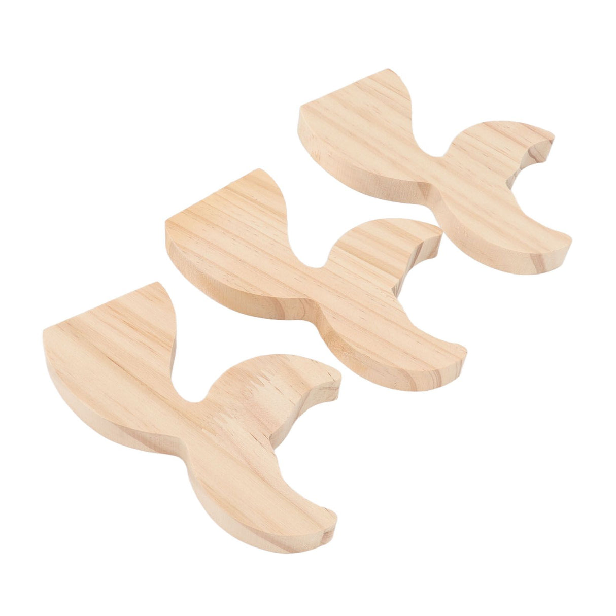 3 Pcs Fish Wood DIY Crafts Whale Tail Ornaments Whale Crafts for Childrens Playthings Toys