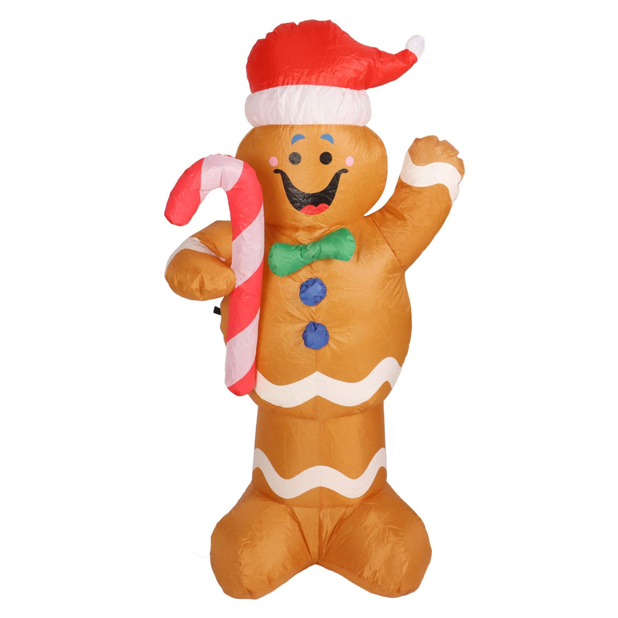 1.5m Height Christmas Inflatables Gingerbread Man with Candy Canes Blow Up Yard Decoration Snowman with LED Lights AU Plug 100‑240V