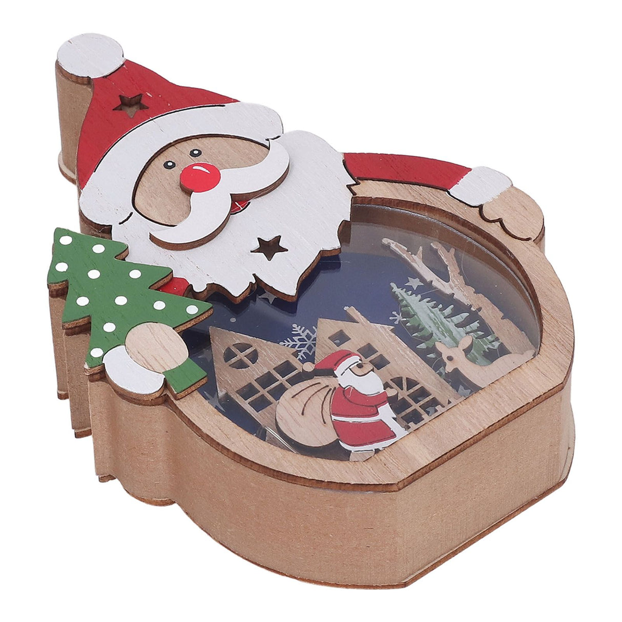Luminous Christmas Ornament LED Light Emitting Wooden Christmas Decorations Ornaments Gifts for Hotel Window Display Old Man