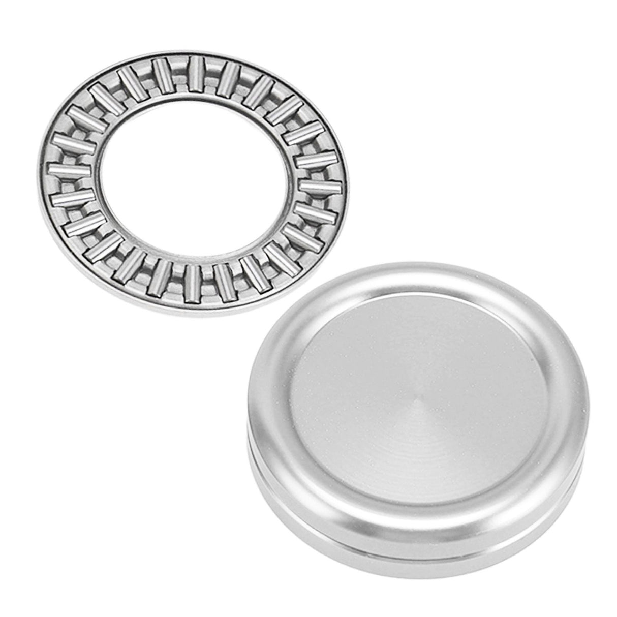 Magnetic Push Slider Mini Push Coin Clickers Aluminum Alloy Rotating Fingertip Stress Relief Toys for 14 Years Above Silver