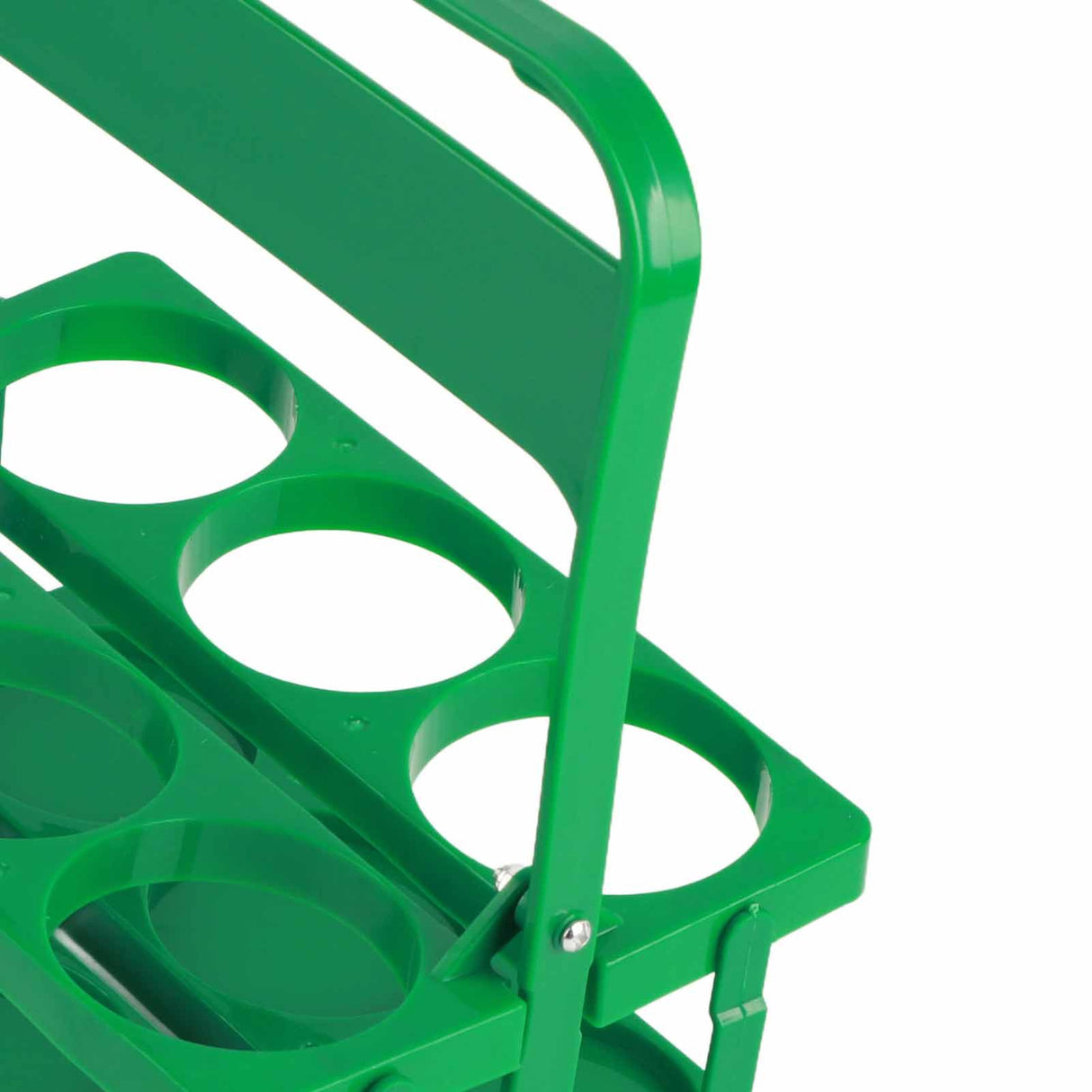 Portable Beer Bottle Rack Pure Color Foldable Beverage Storage Rack Picnic Beer Handle Basket Green