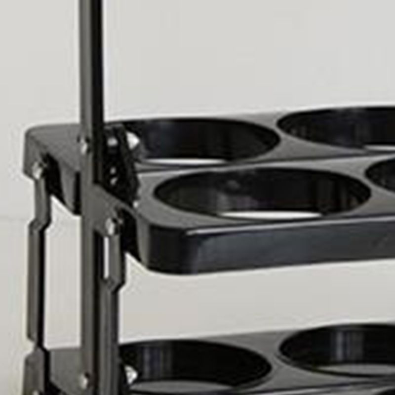 Portable Beer Bottle Rack Pure Color Foldable Beverage Storage Rack Picnic Beer Handle Basket Black