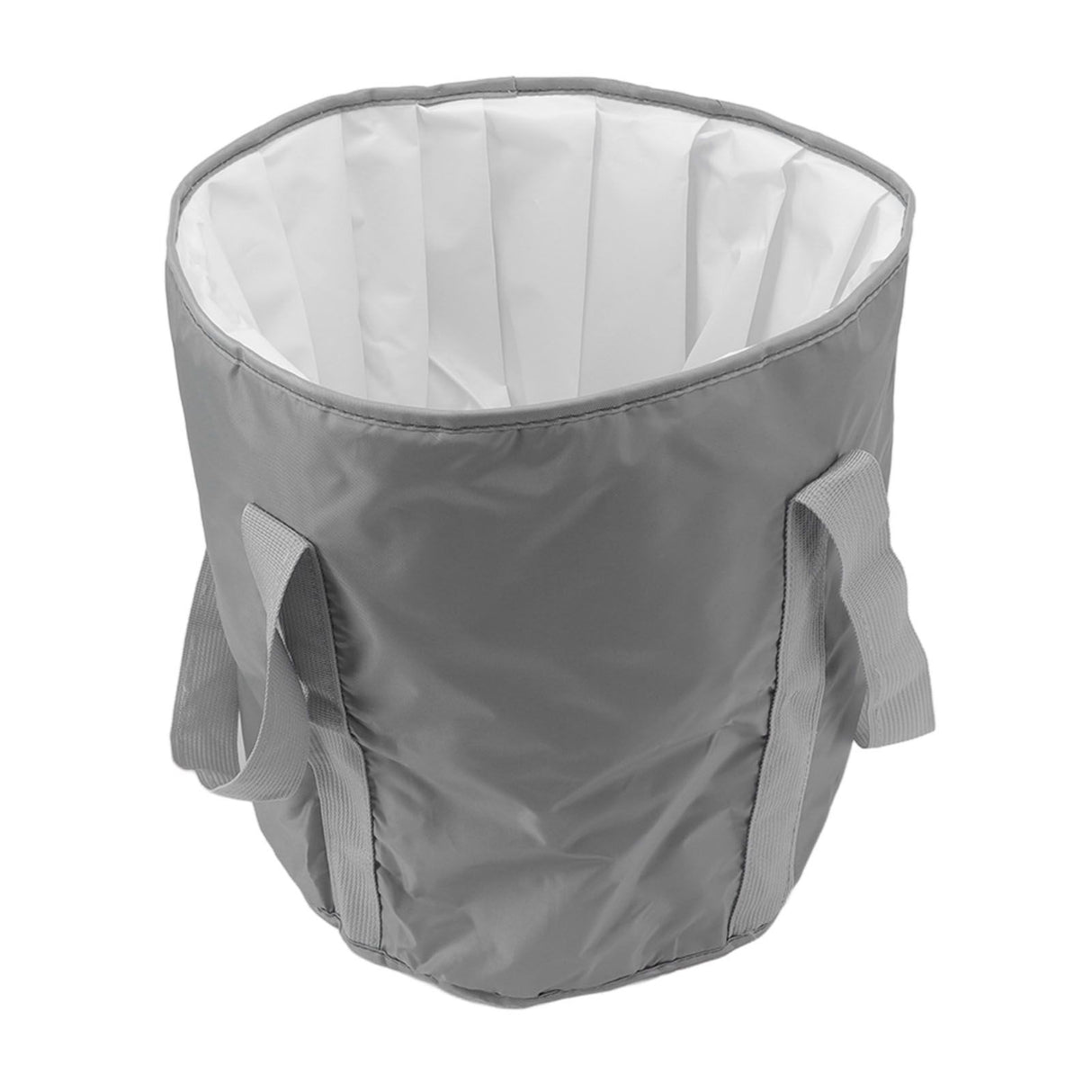 Foldable Foot Tub Polyester Double Layer Collapsible Camping Bucket with Storage Bag for Outdoor Grey