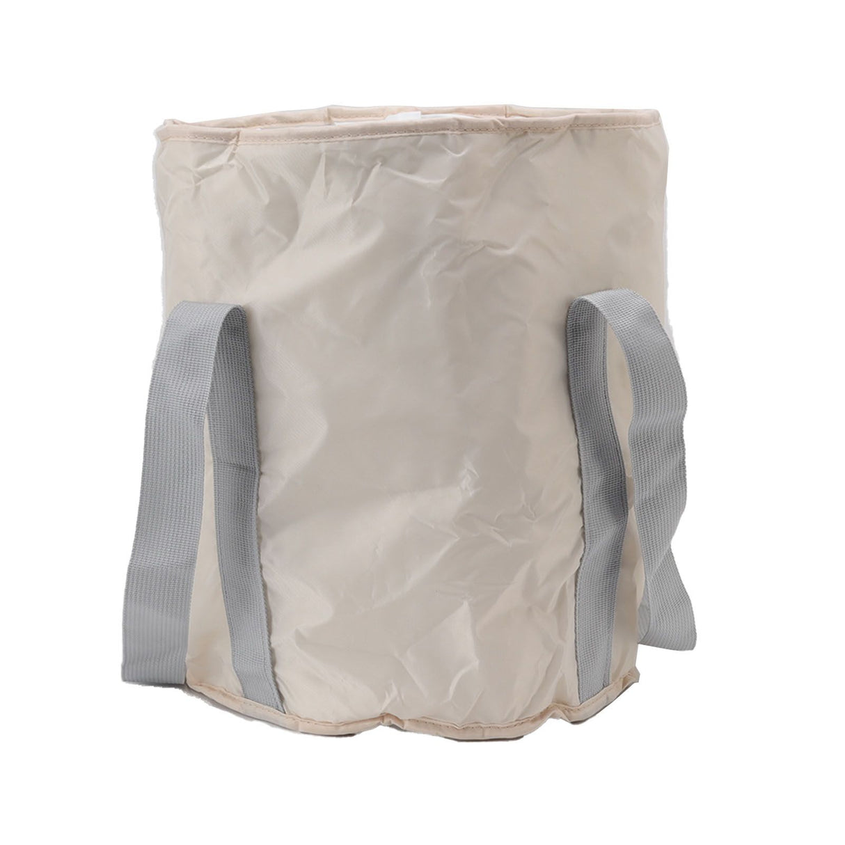 Foldable Foot Tub Polyester Double Layer Collapsible Camping Bucket with Storage Bag for Outdoor Beige