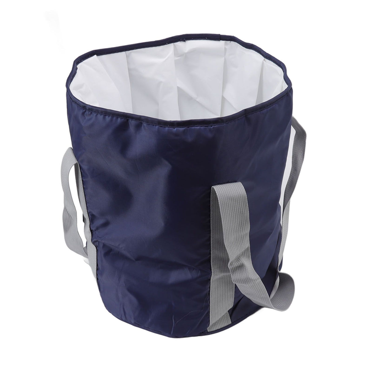 Foldable Foot Tub Polyester Double Layer Collapsible Camping Bucket with Storage Bag for Outdoor Navy Blue
