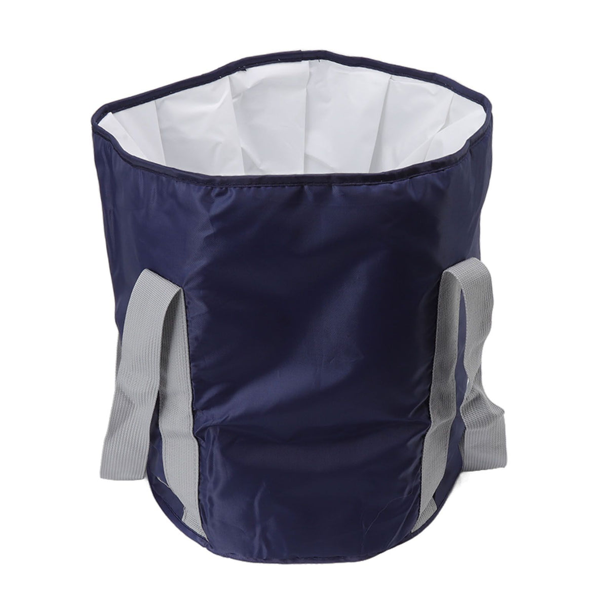Foldable Foot Tub Polyester Double Layer Collapsible Camping Bucket with Storage Bag for Outdoor Navy Blue
