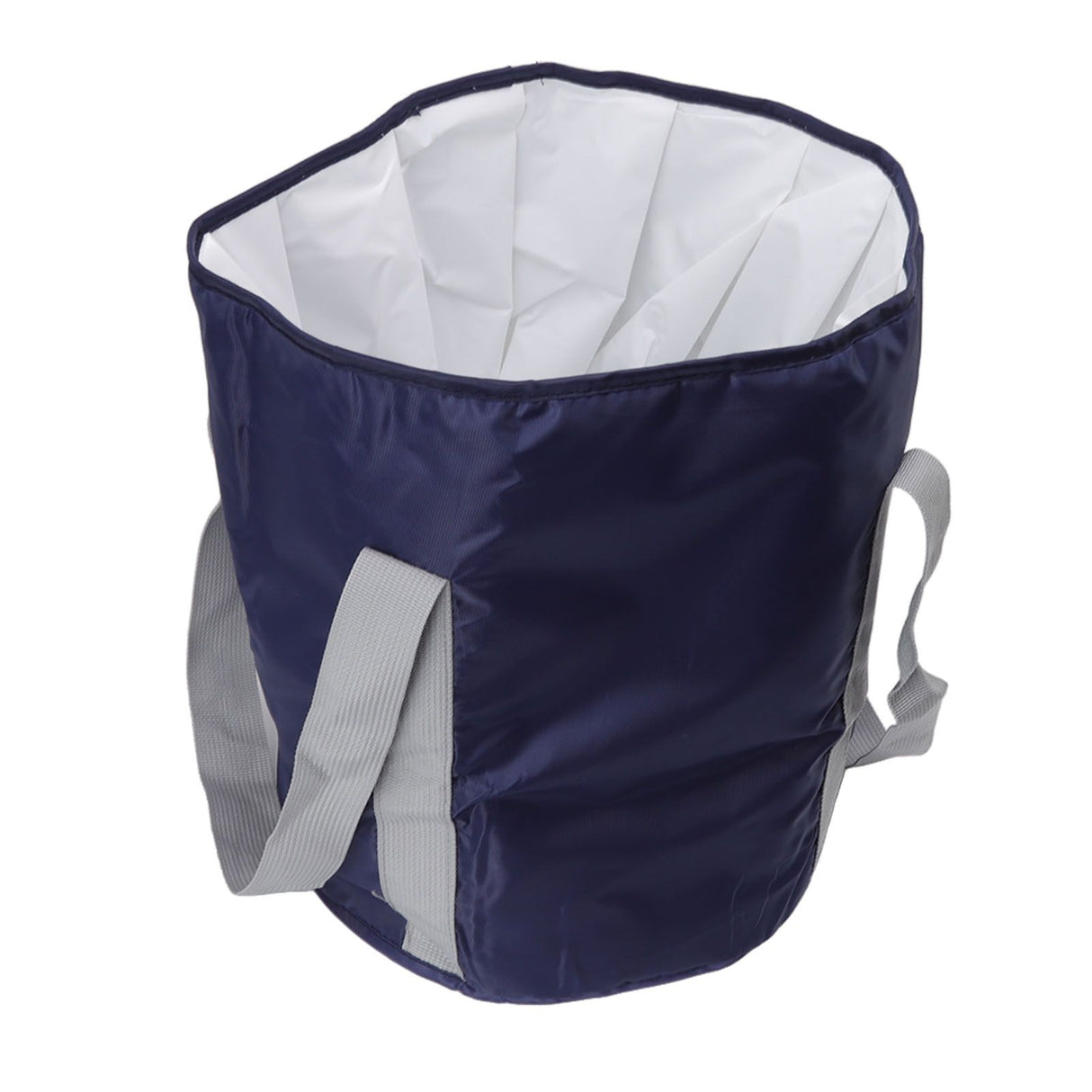 Foldable Foot Tub Polyester Double Layer Collapsible Camping Bucket with Storage Bag for Outdoor Navy Blue