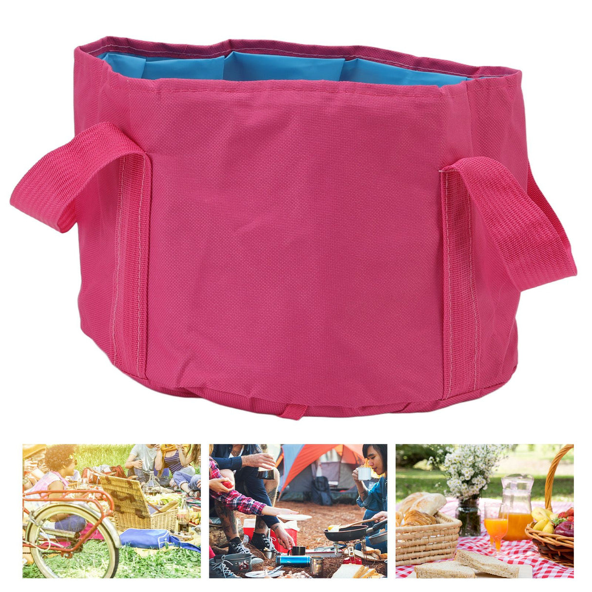 Collapsible Camping Bucket Multifunctional Portable Double Layer Foldable Water Container for Fishing Foot Soaking
