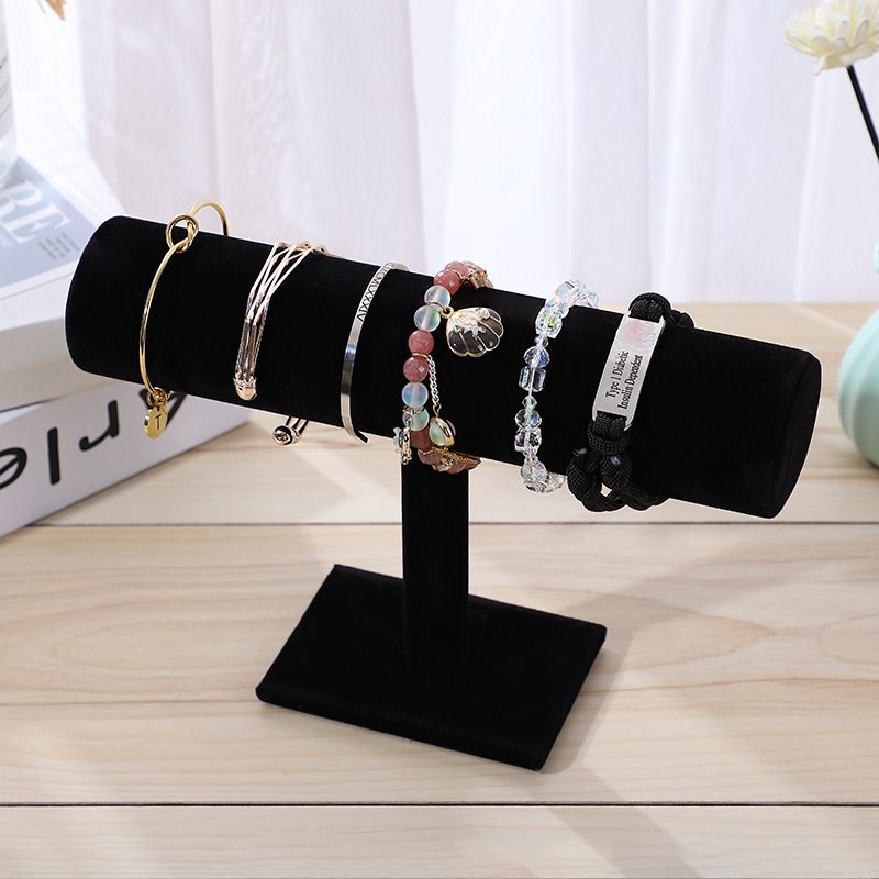 Jewelry Display Stand Simple Fashionable Bracelet Scrunchies Holder for Home Jewelry Store Showcase Black Single Row