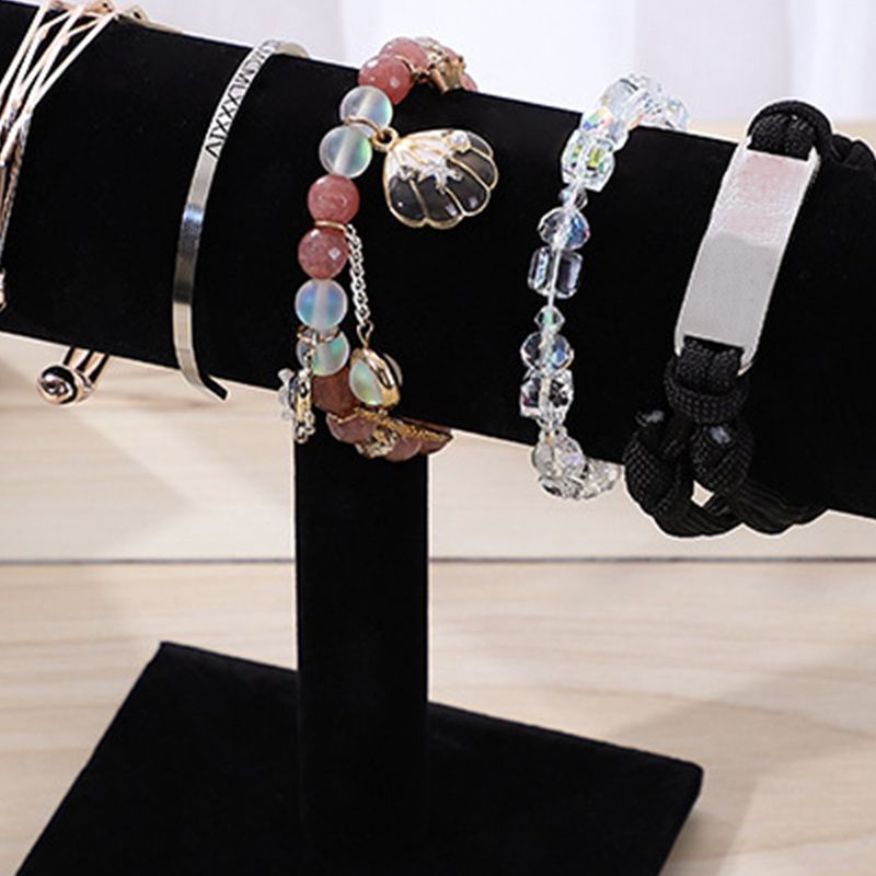 Jewelry Display Stand Simple Fashionable Bracelet Scrunchies Holder for Home Jewelry Store Showcase Black Single Row
