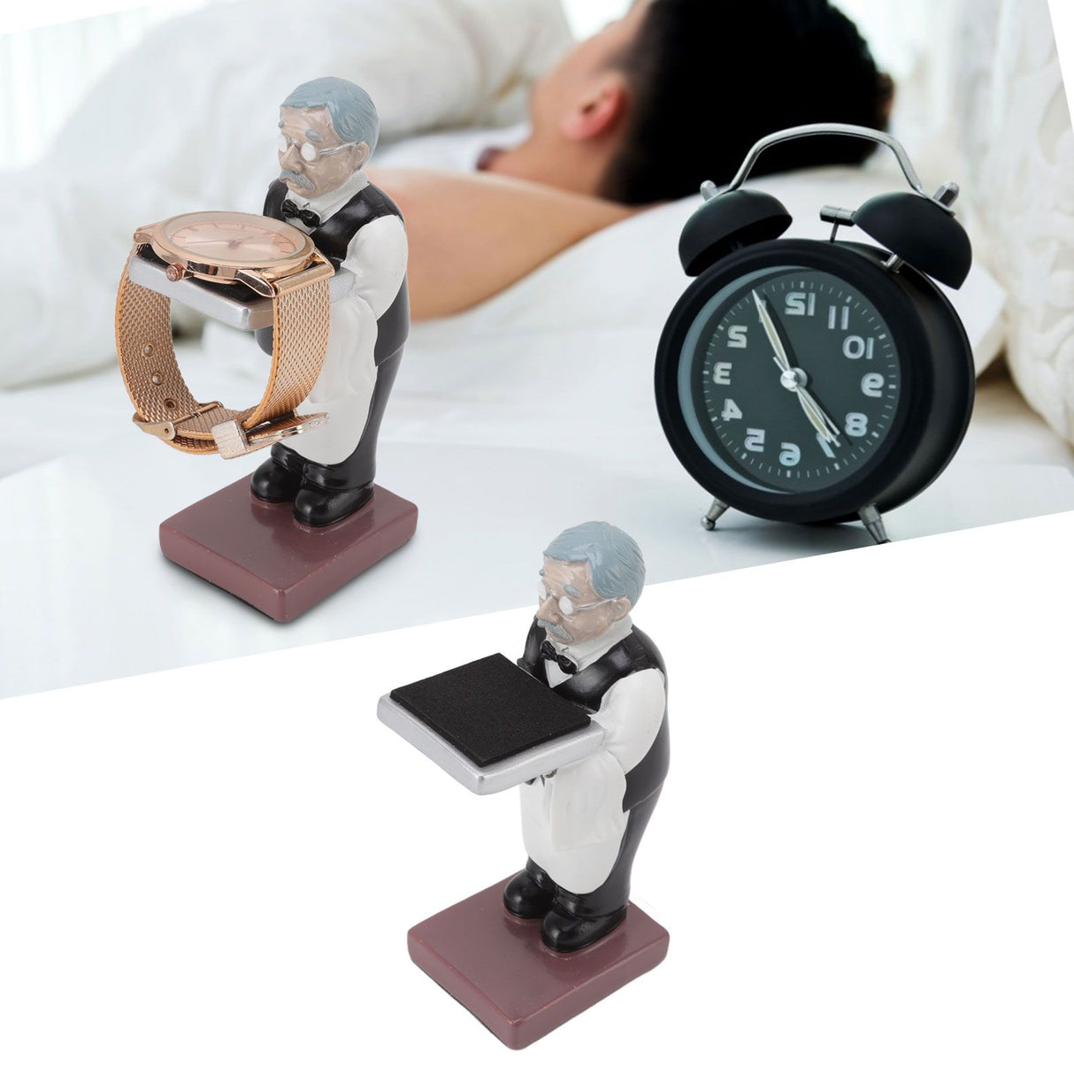 Watch Display Stand Resin Cute Figure Model Modern Multifunctional Watch Holder Rack for Jewelry Necklace Bracelet Old Housekeeper L