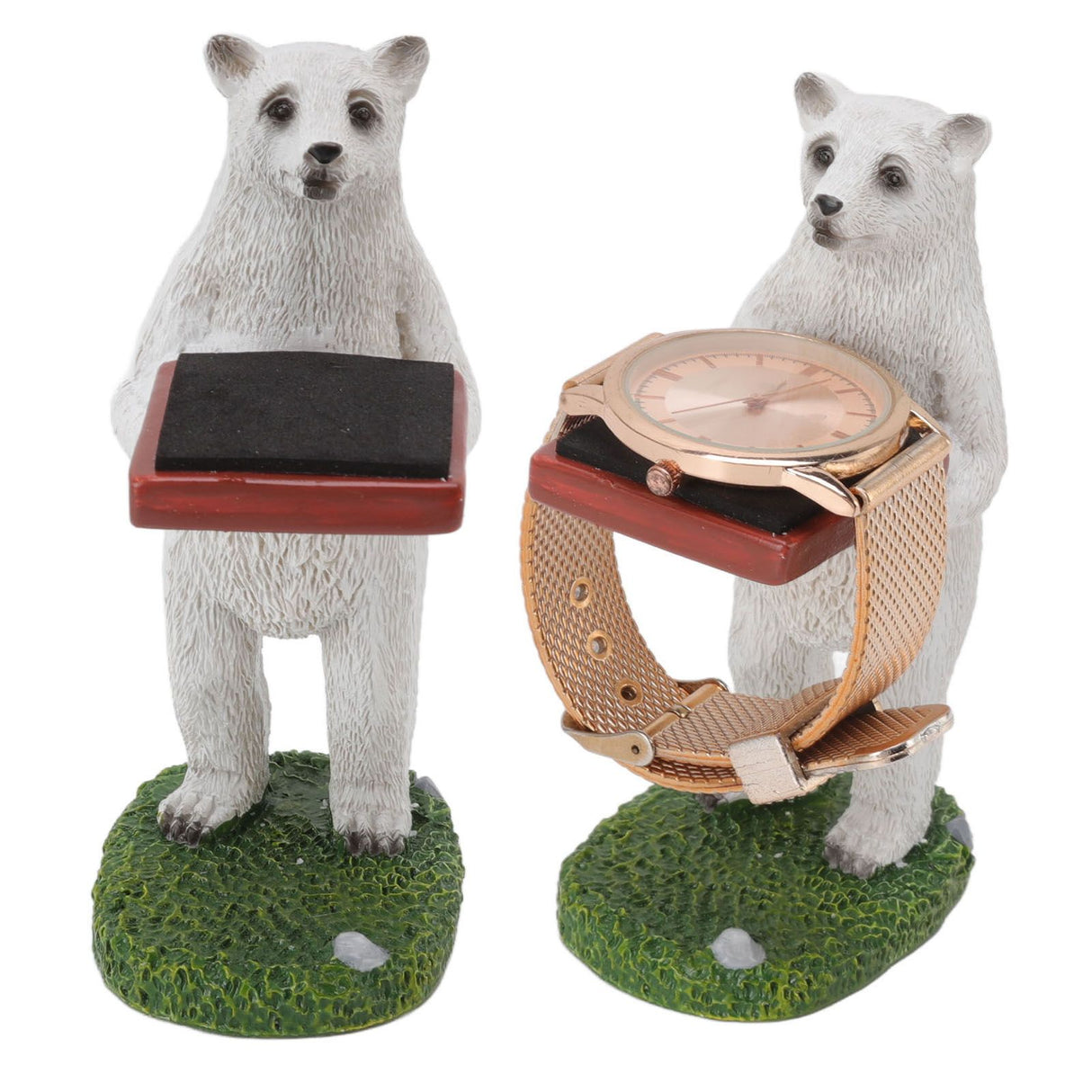 Resin Watch Stand Handmade Figurine Model Decorative Watch Display Stand for Home Polar Bear