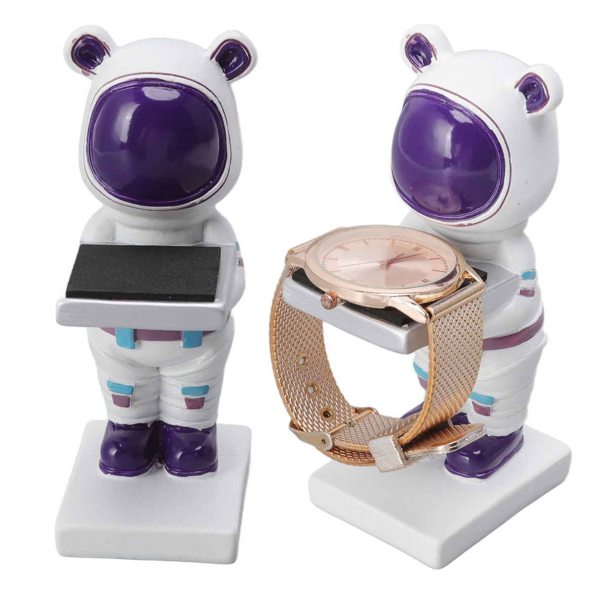 Resin Watch Stand Handmade Figurine Model Decorative Watch Display Stand for Home White Bear