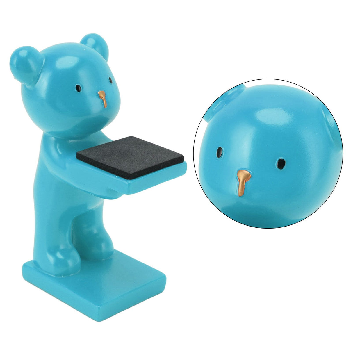 Bear Watch Stand Handcrafted Three Dimensional Modern Style Resin Watch Display Stand for Home Office Blue