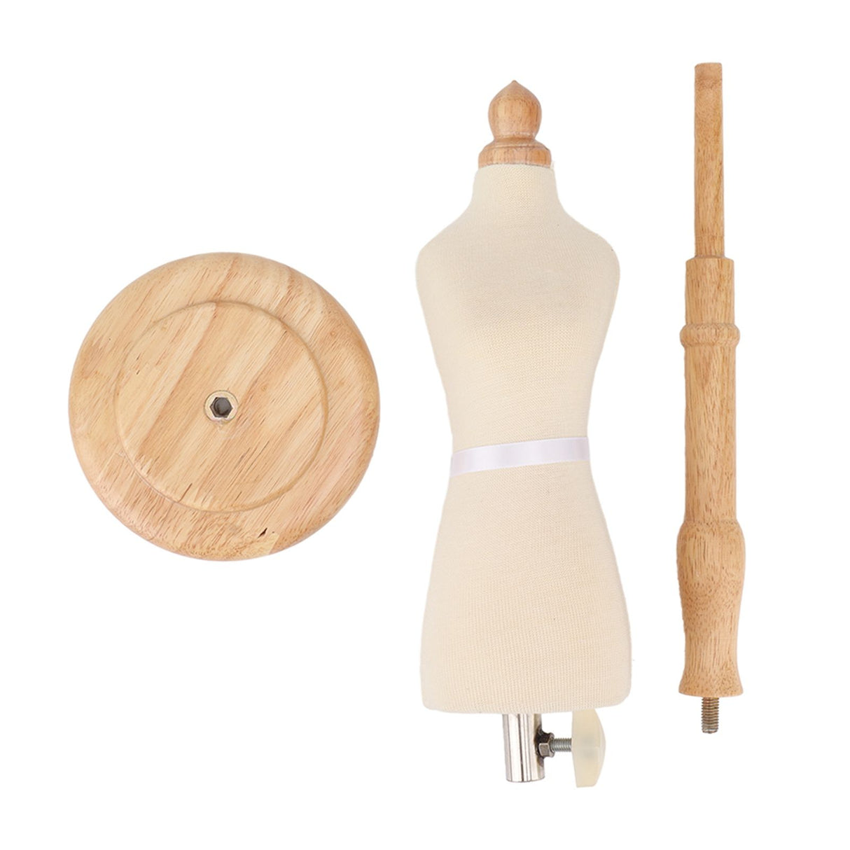 Female Dress Form Professional Beech Wood Durable Sewing Dress Form with Wooden Base for Clothing Dress Display