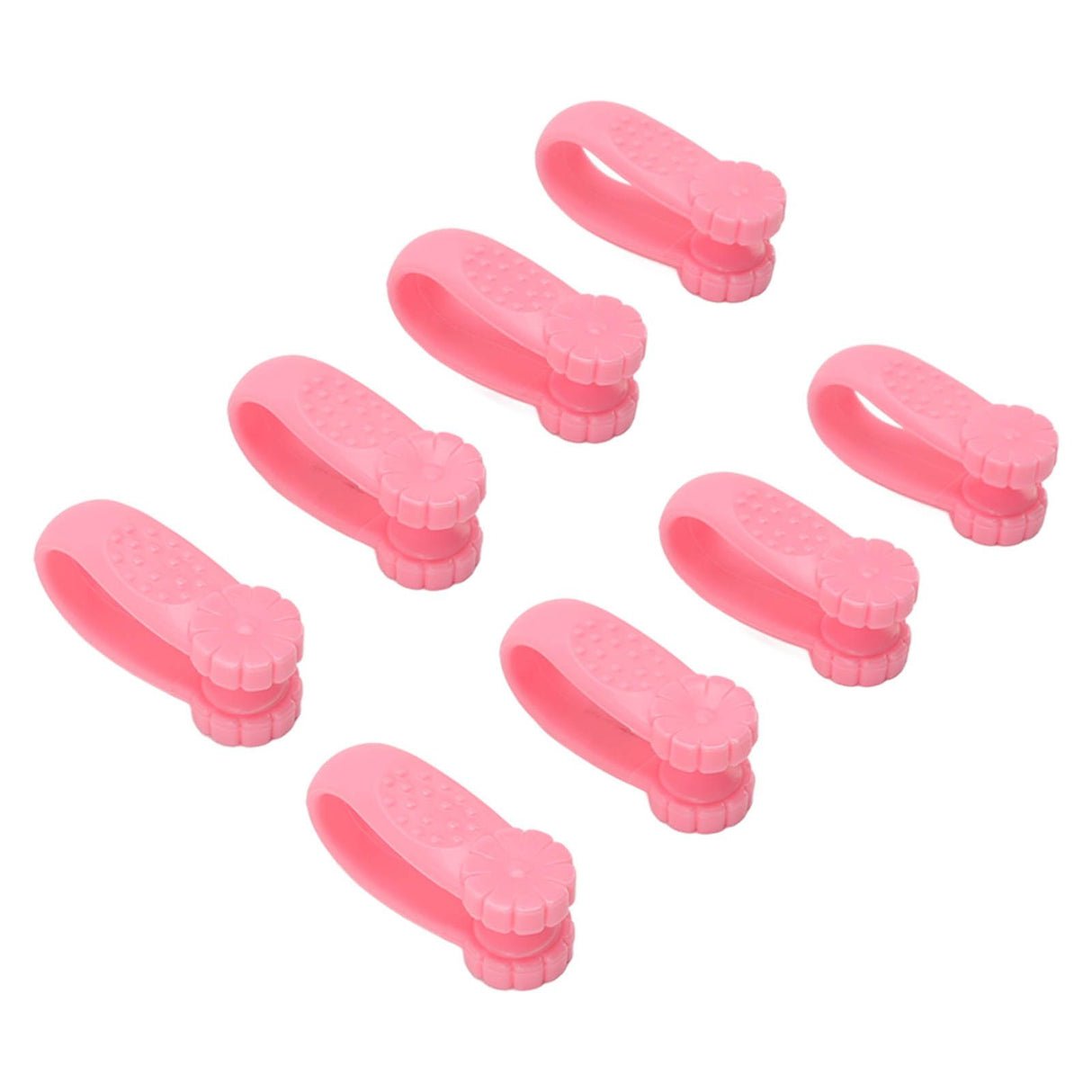 8PCS Hand Pressure Point Tool Plastic Hand Acupressure Clip for Between Thumb and Index Migraine Headache Relief Pink