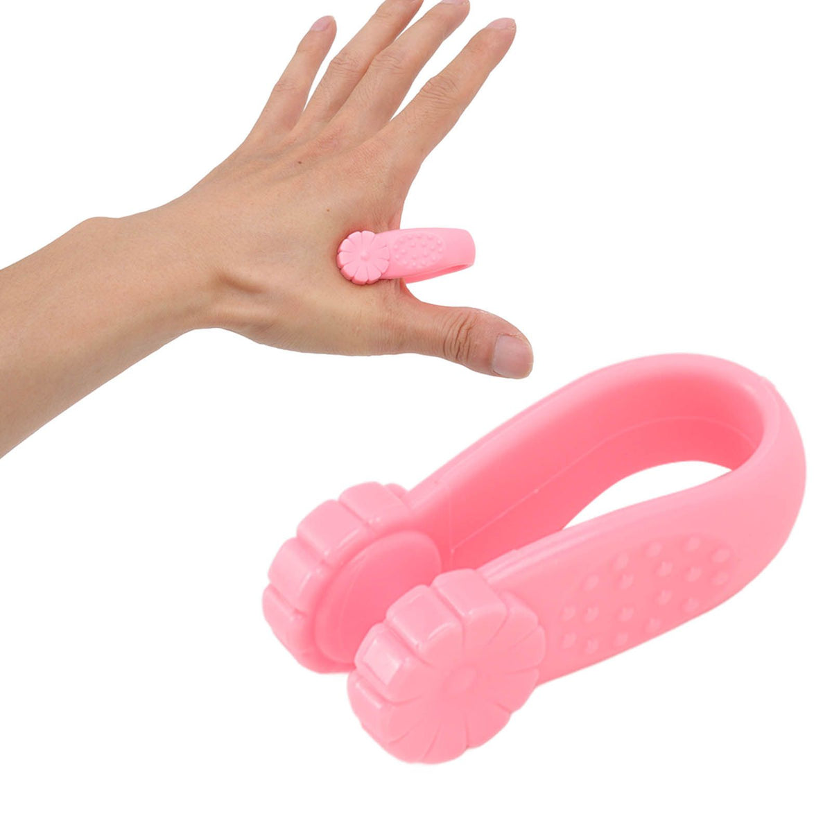 8PCS Hand Pressure Point Tool Plastic Hand Acupressure Clip for Between Thumb and Index Migraine Headache Relief Pink