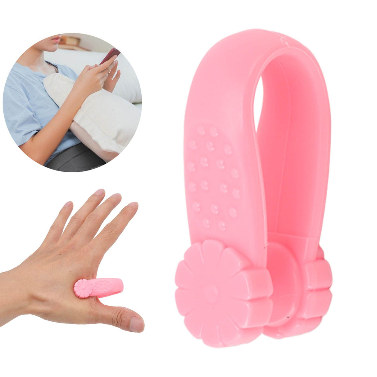 8PCS Hand Pressure Point Tool Plastic Hand Acupressure Clip for Between Thumb and Index Migraine Headache Relief Pink
